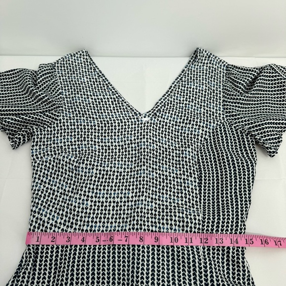 Brora Ink Graphic Print  patchwork Dress Size UK 12 US 8 Asymmetric V Neck - Picture 10 of 15